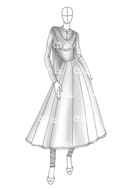 How to Draw a girl wearing anarkali salwar suit  YouTube